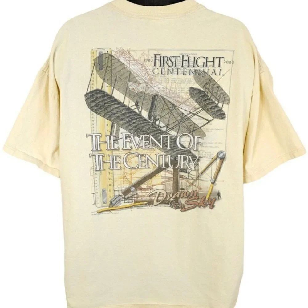 Kitty Hawk Wright Flyer T Shirt Mens Size 3XL Vintage Y2K First Flight